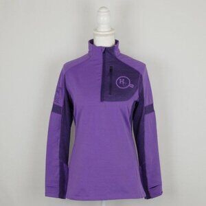 Running Man Hot Chocolate 15K/5K Women's Medium Purple Fleece 1/4 Zip Pullover